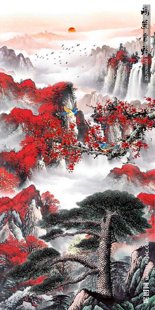 鸿运当头玄关画