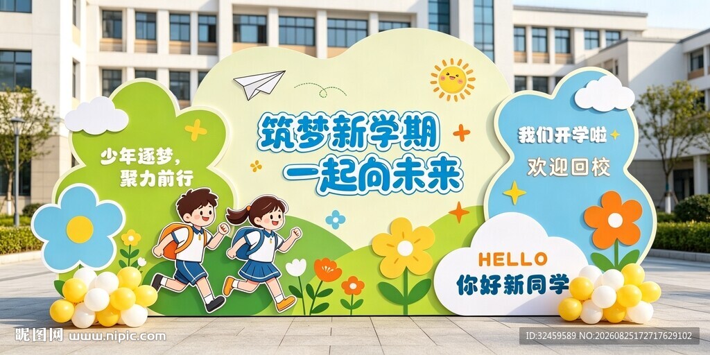 开学季校园迎新美陈