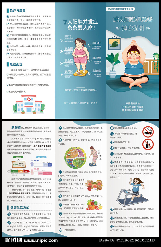 肥胖症患者健康指引三折页