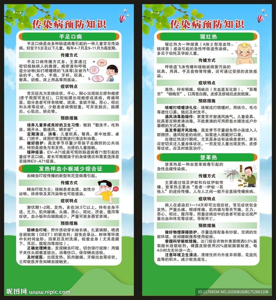 预防传染病知识展架