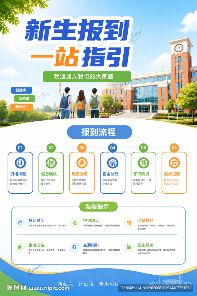 大学新生报到流程