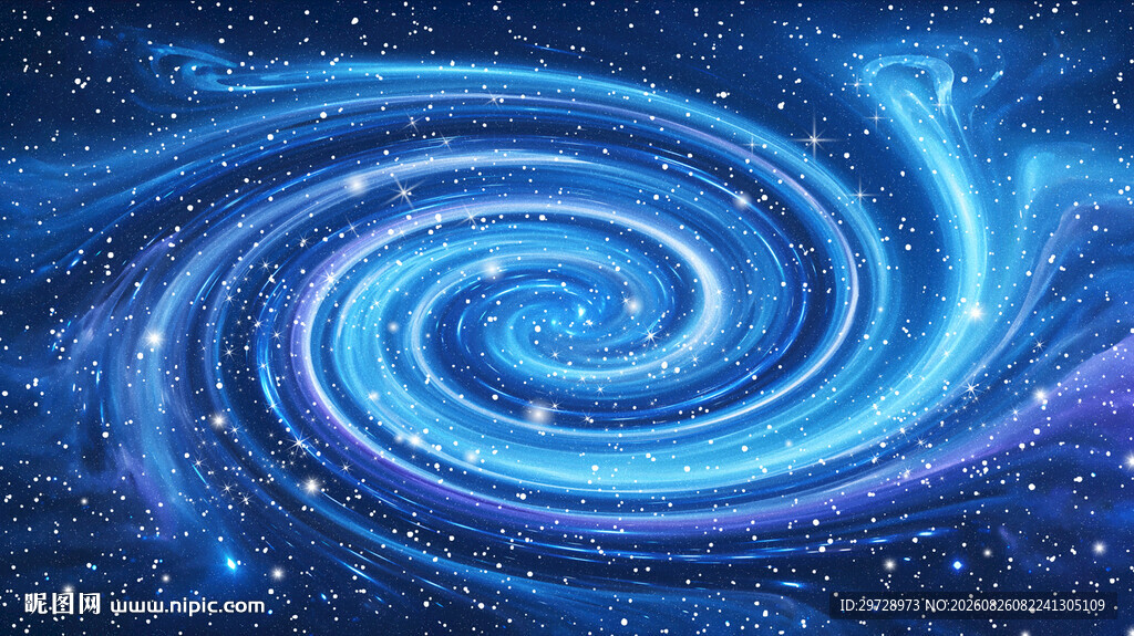 蓝色旋涡星空吊顶天花