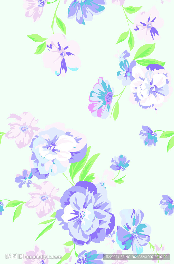 清新淡雅花卉图案背景
