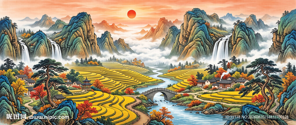 山水国画风景图