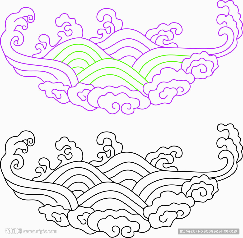 中式传统云纹图案设计