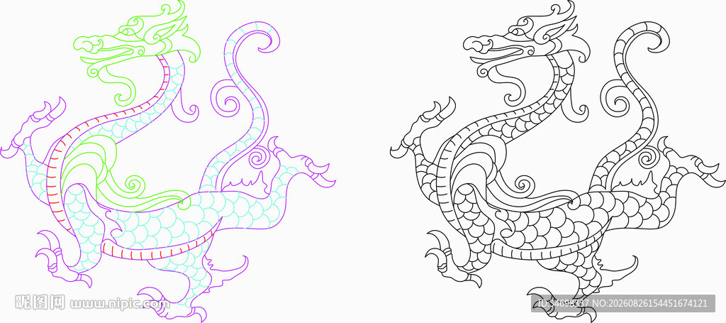 神兽 龙图案设计素材
