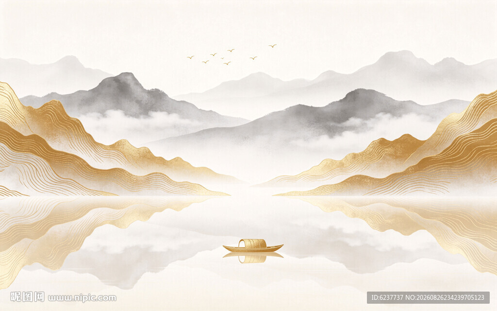 意境水墨山水画