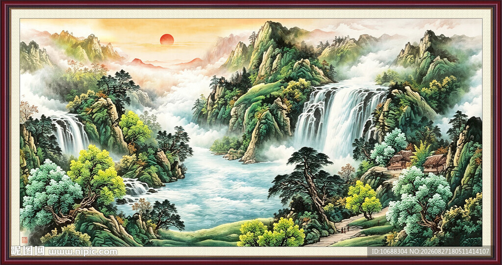 聚宝盆装饰画图片