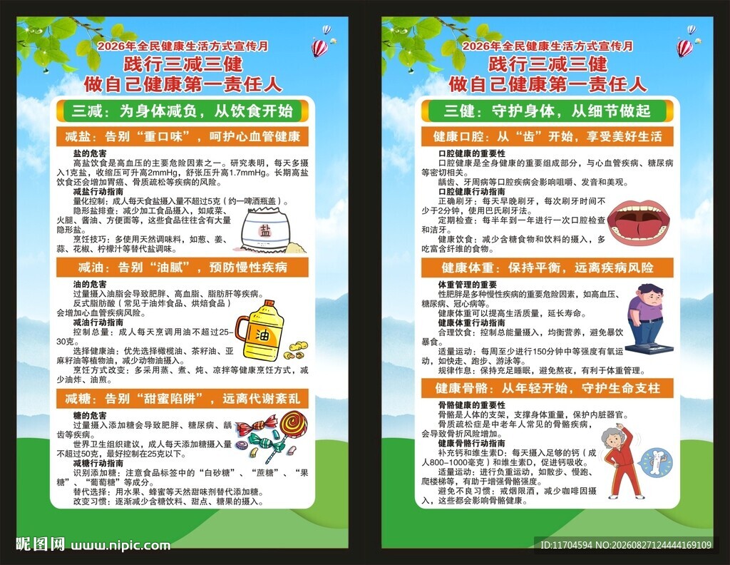 全民健康生活方式宣传月展板