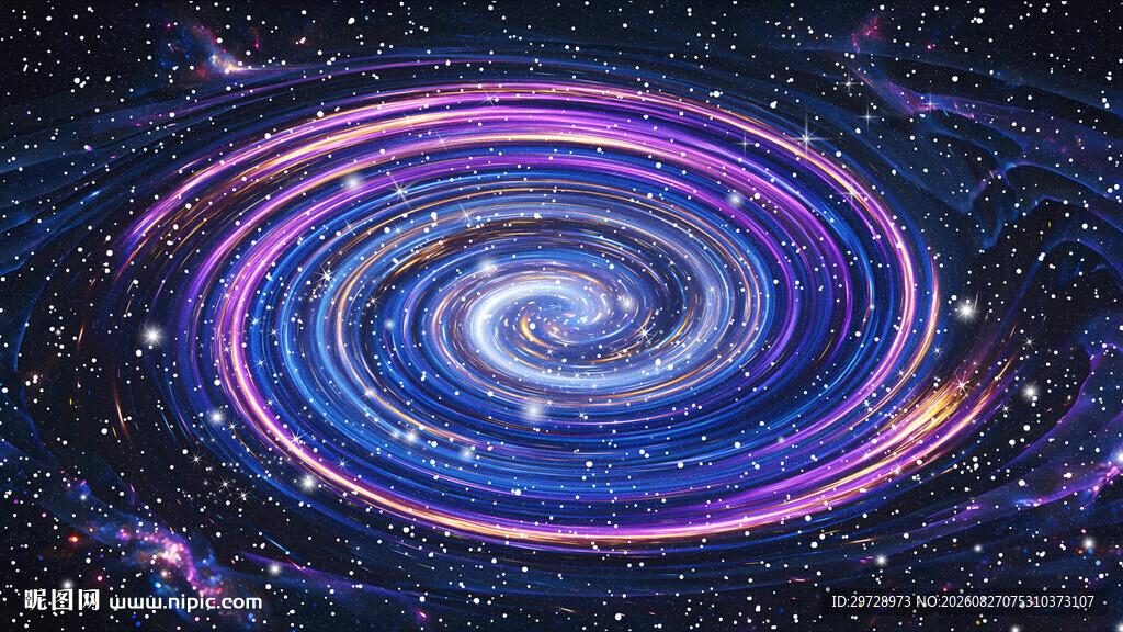 梦幻彩色漩涡星空