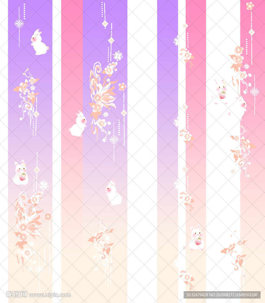 梦幻粉色系古风花鸟汉服