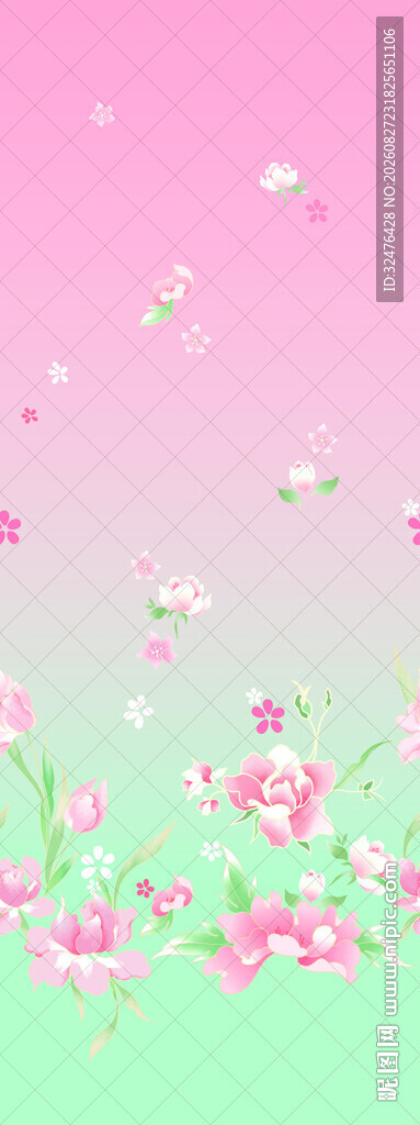 梦幻粉色花卉汉服