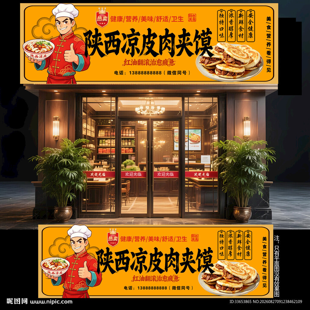 陕西凉皮肉夹馍门头