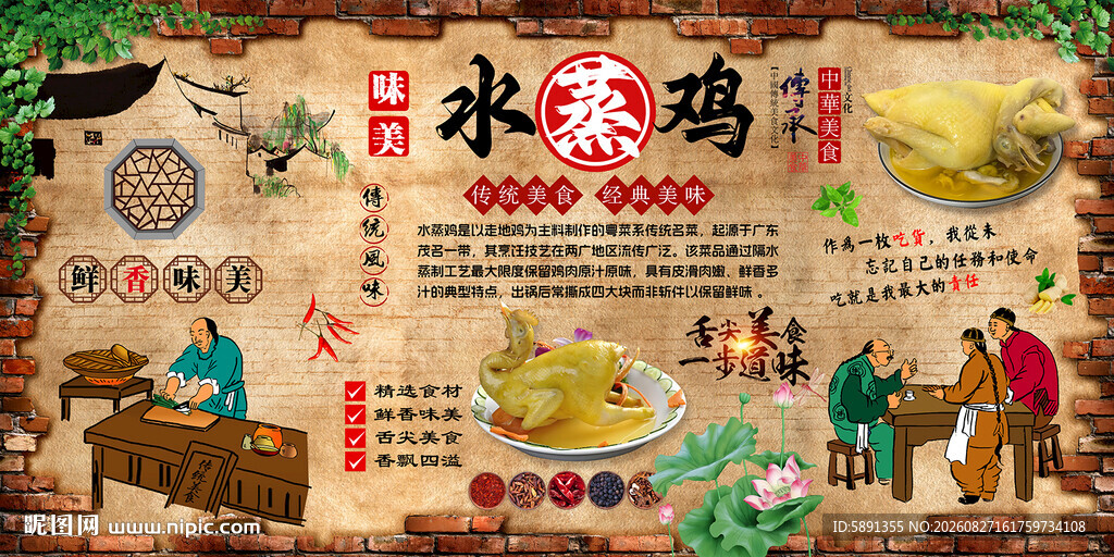 水蒸鸡背景墙