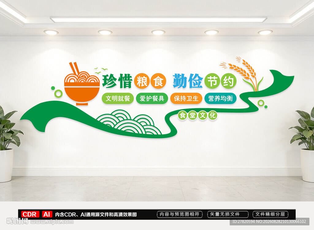 珍惜粮食文化墙