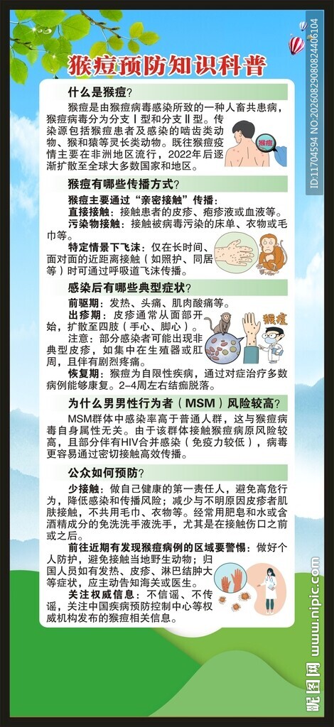 猴痘预防知识科普展架