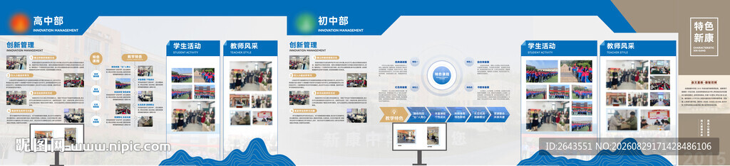 学校校园展厅历史时间轴文化墙