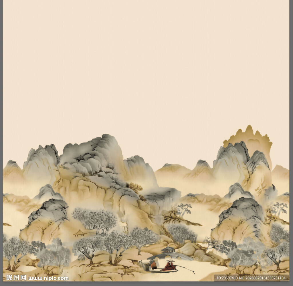水墨山水间的静谧景致