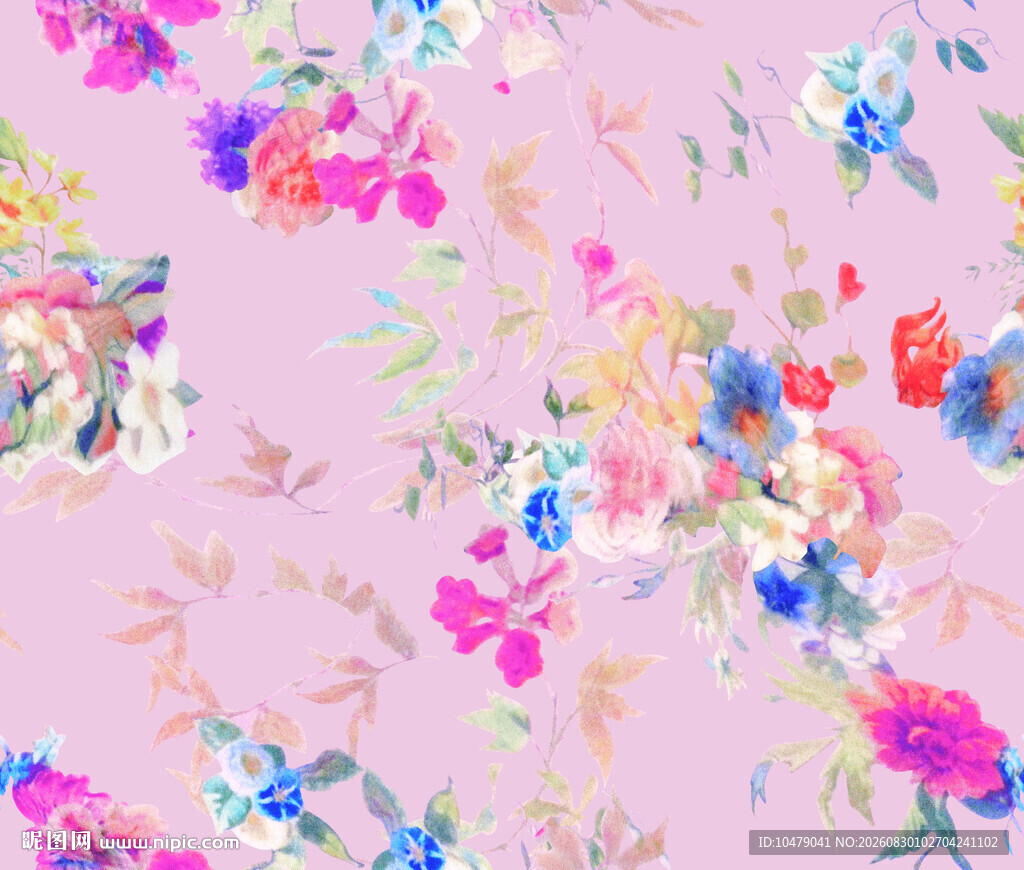粉色花卉图案布料