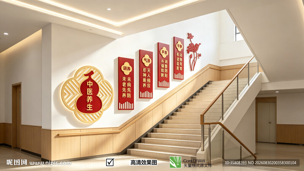 中医楼梯文化墙