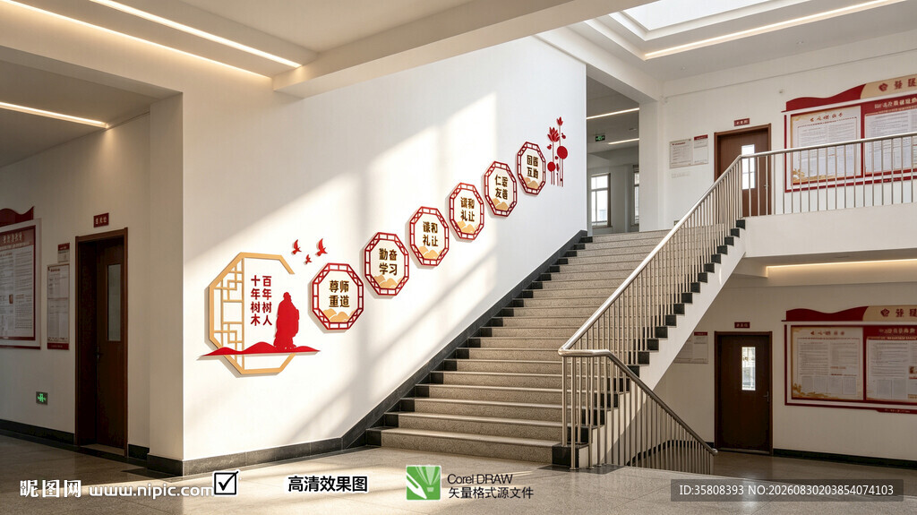 校园楼梯文化墙