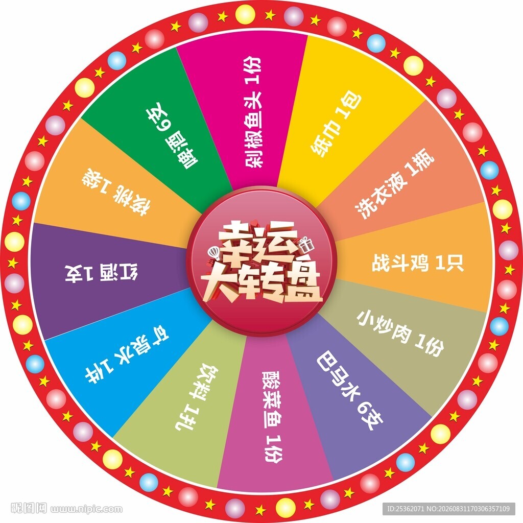 幸运大转盘抽奖道具展示
