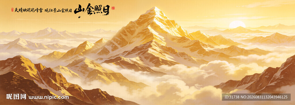 日照金山挂画