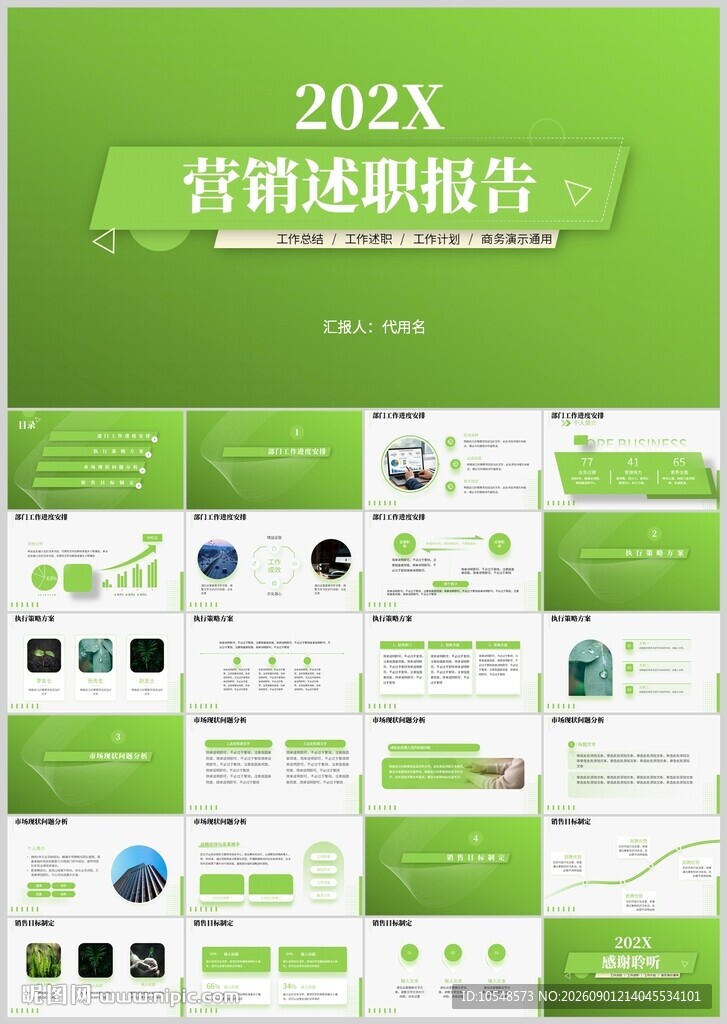 2023营销述职报告PPT模板