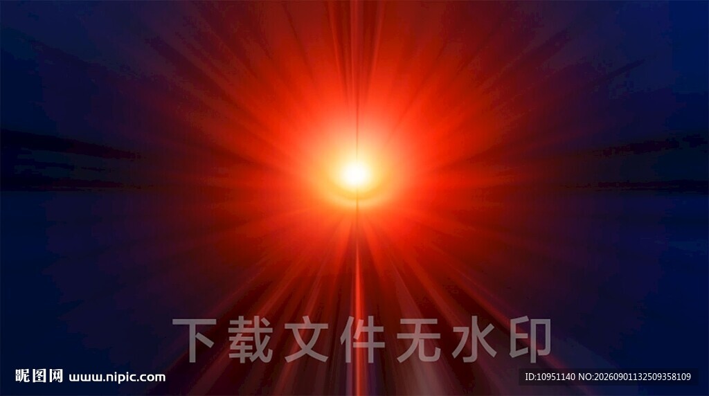 红蓝炫目光芒放射背景