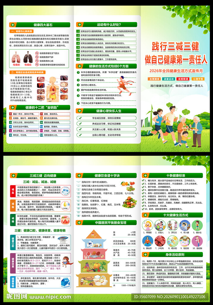 2026全民健康生活方式月折页