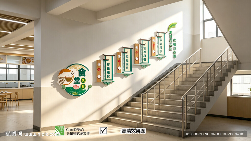 食堂楼道文化墙