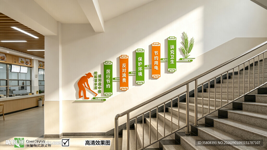 食堂楼梯文化墙