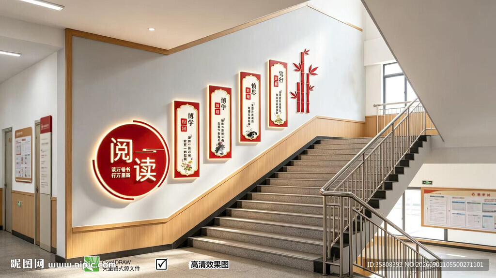校园楼梯文化墙