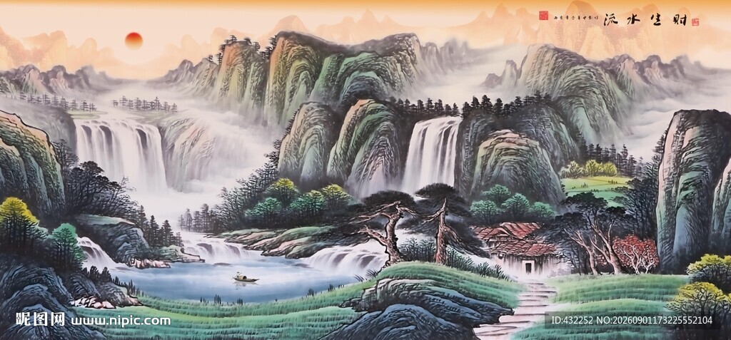山水国画风景