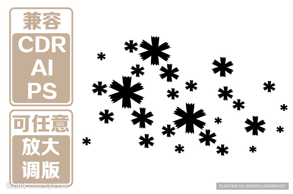 雪花图案矢量素材 矢量图