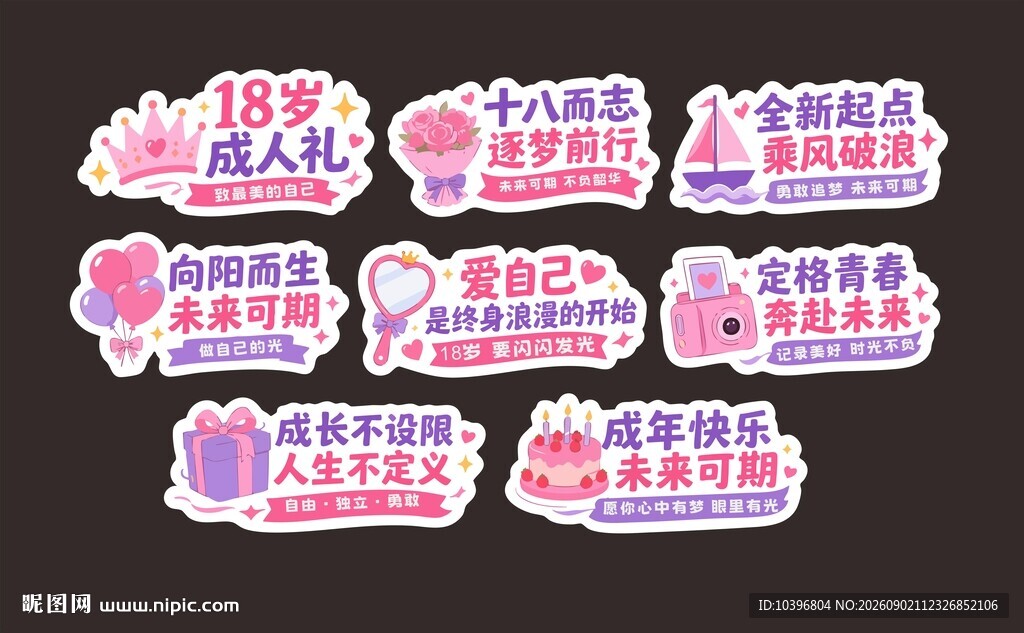 十八岁成人礼主题异形手举牌3