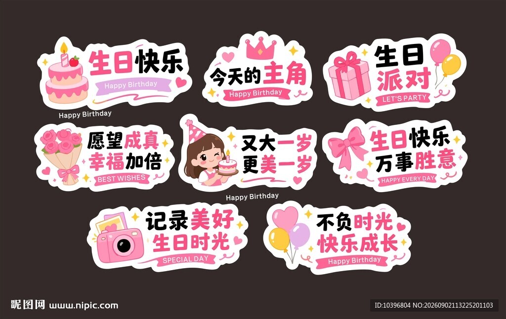 粉色生日派对异形手举牌2