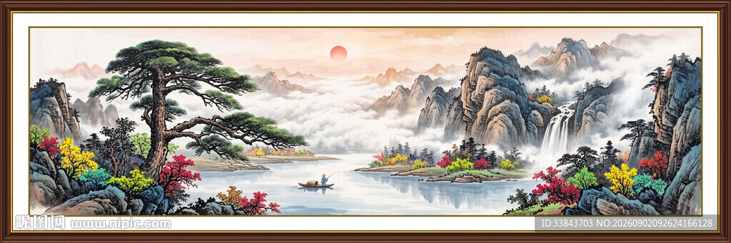 巨幅迎客松