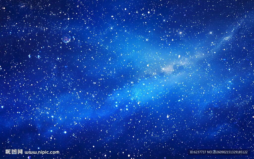 唯美蓝色星空星星背景图