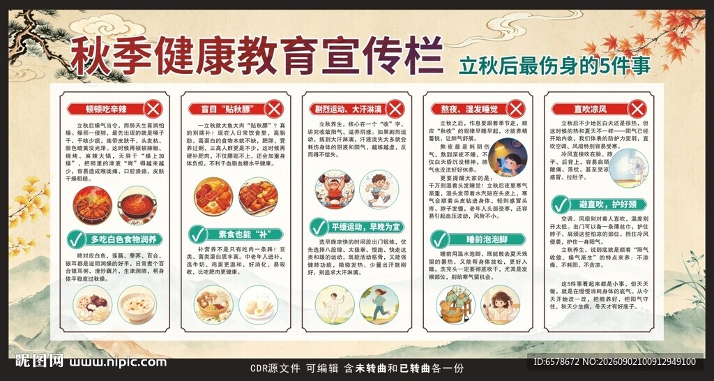 秋季健康教育宣传栏
