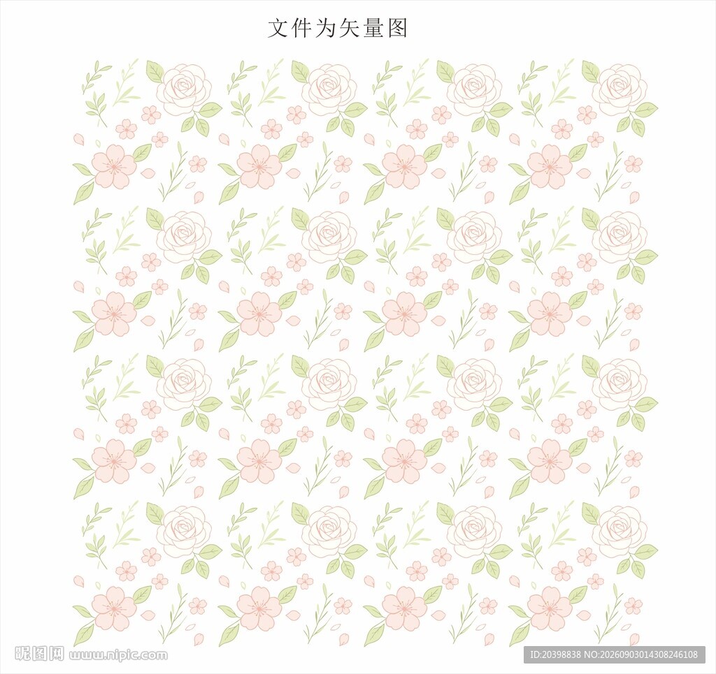 玫瑰花草印花图案