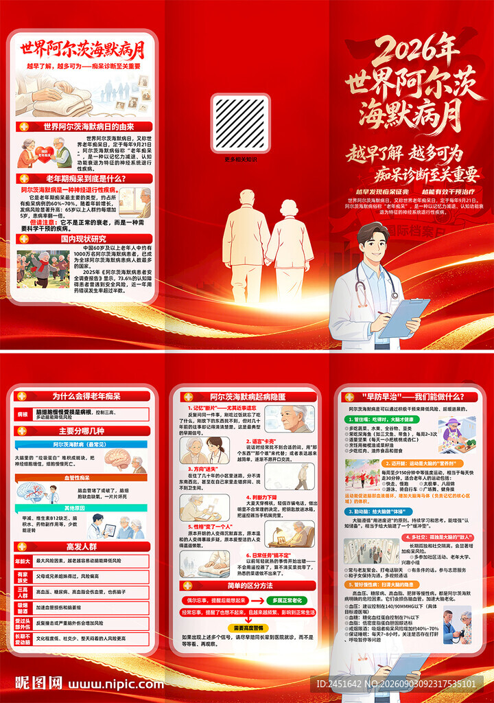 世界阿尔茨海默病三折页