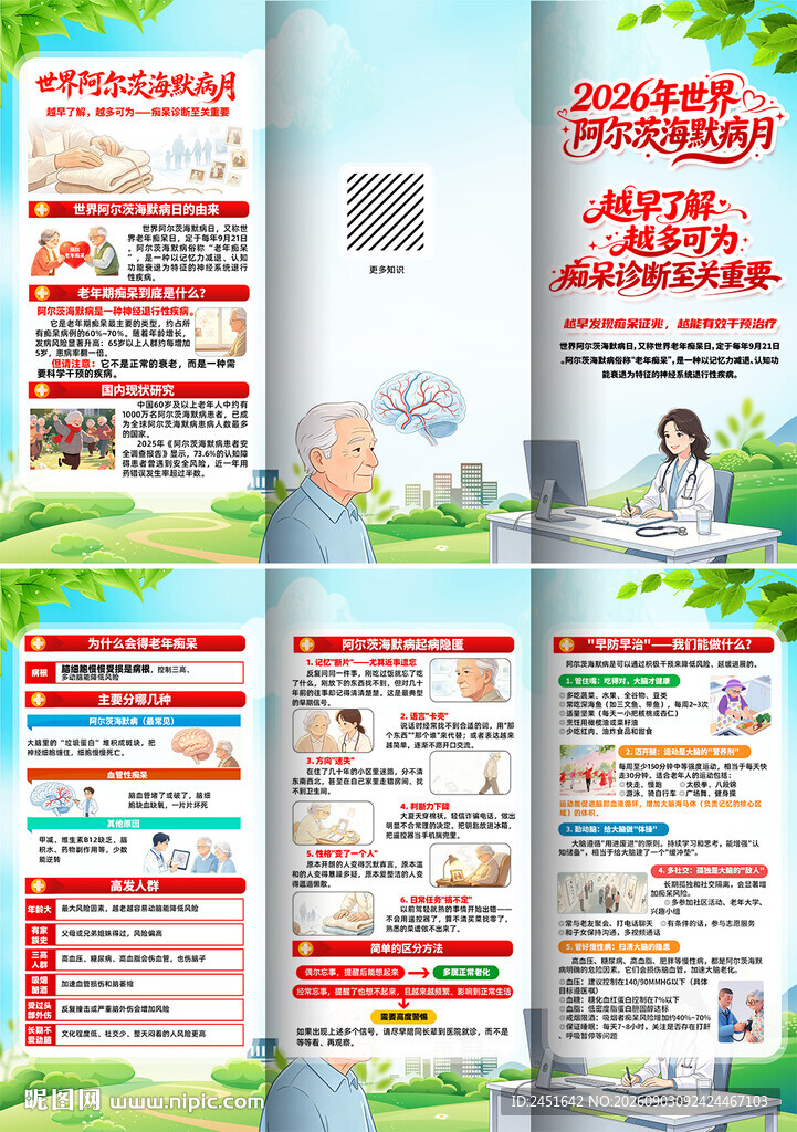 世界阿尔茨海默病月折页