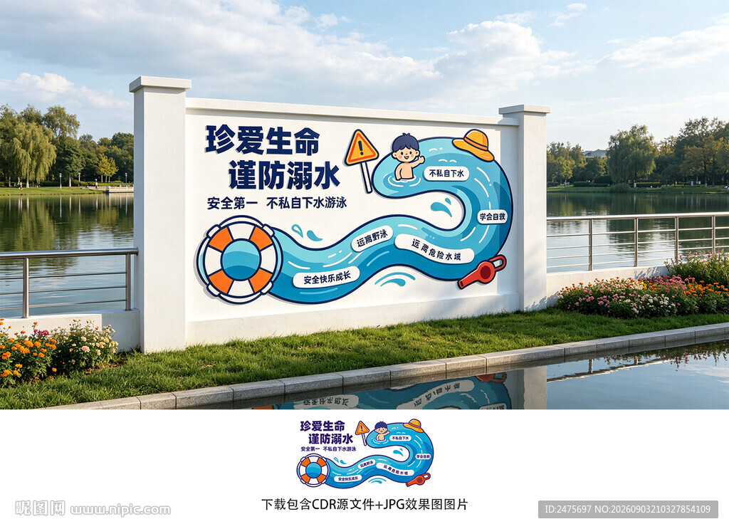 防溺水文化墙