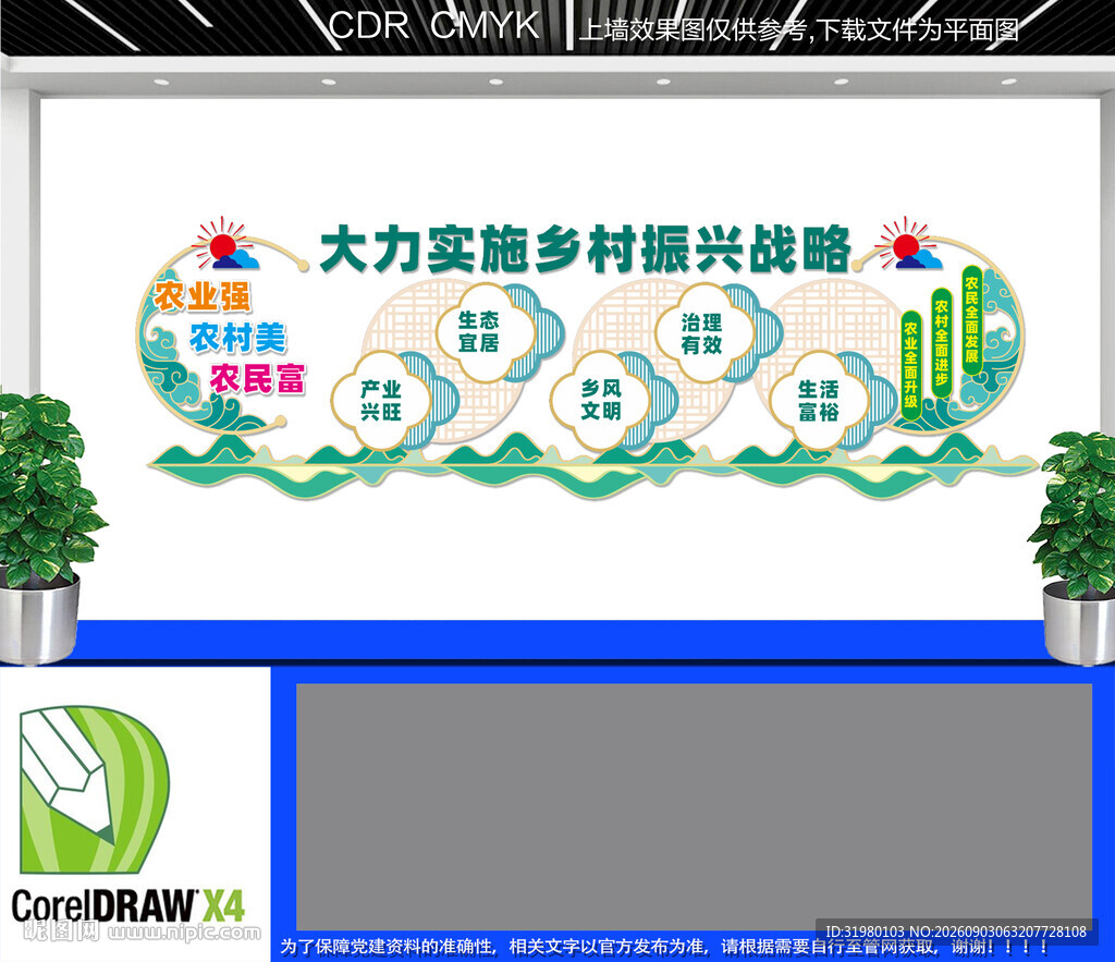 大力实施乡村振兴战略文化墙