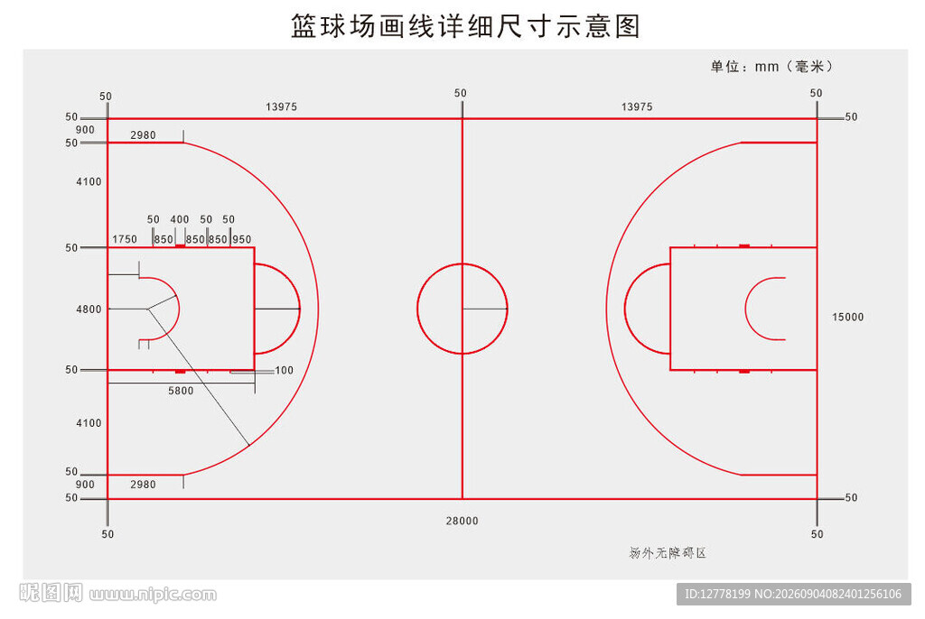 篮球场尺寸