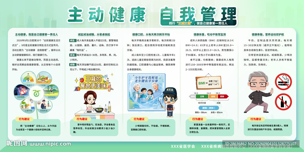 主动健康自我管理宣传栏