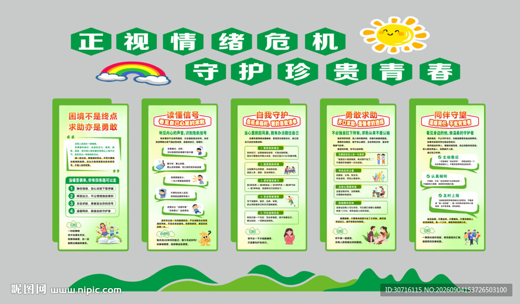 校园心理健康文化墙