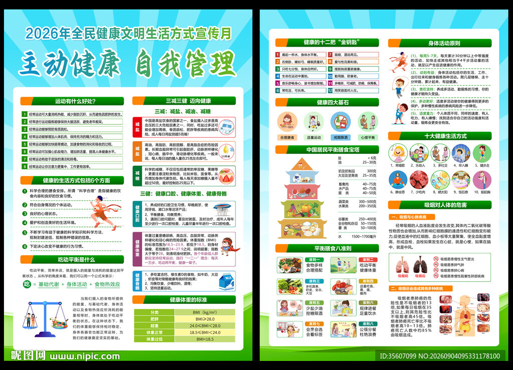 健康文明生活方式宣传月宣传单