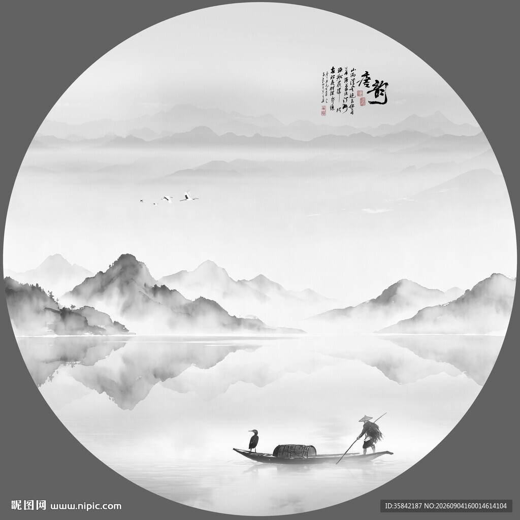 水墨画山水